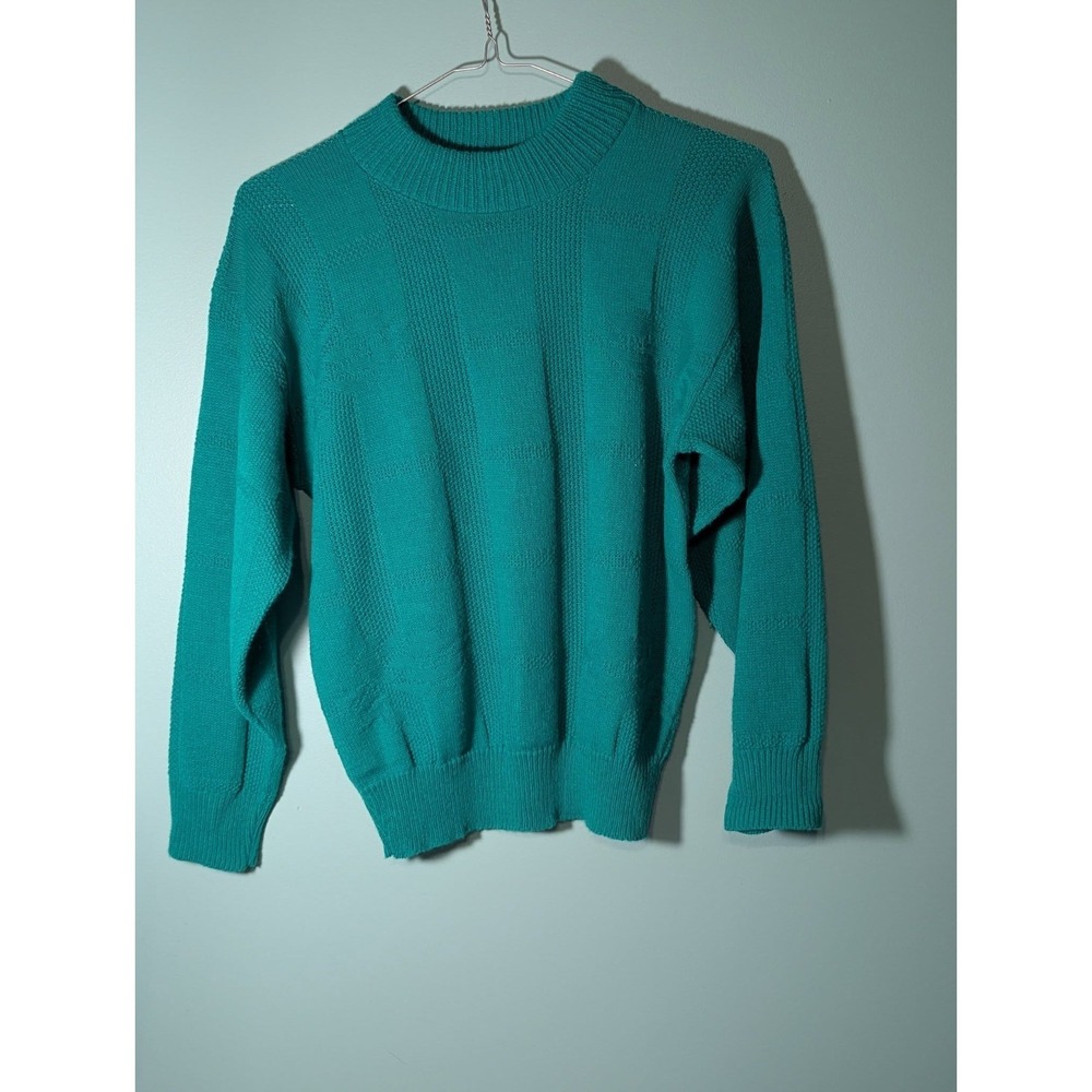 Jolie Women's Knit Sweater Made In USA Green 100% Acrylic
